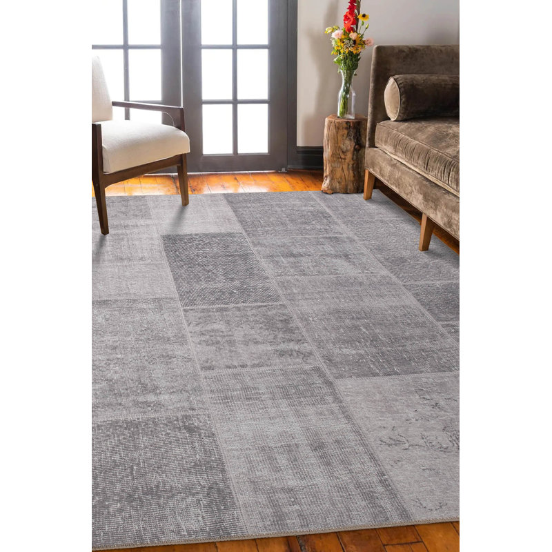 Premium Machine Carpet, 2.5 x 4.9 ft, Grey | 100% Polyester, 1850 g/m² | Pile Height: 0.2 in, Recycled Poly Cotton Underside | Eco-Friendly, Durable, Easy to Maintain | Perfect for Living Room & Office Spaces