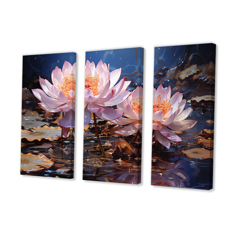 Ensemble de salon Hindouisme Brahmas Lotus lavande, H 32 po x l 48 po x P 1 po