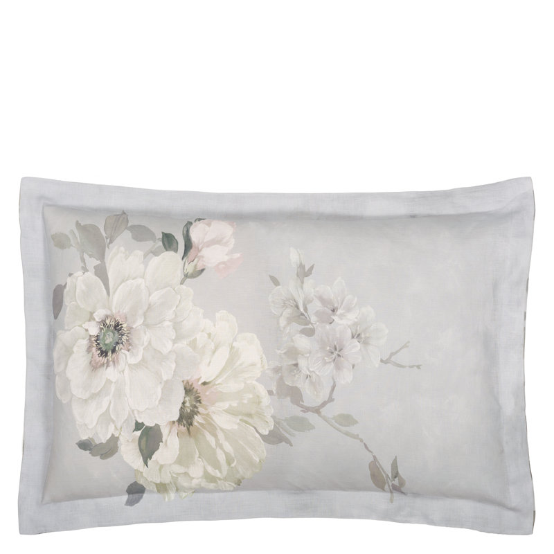 Fleurs Blanche Platinum Sham, Standard Sham
