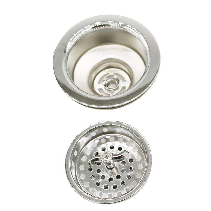 Crépine d'évier de cuisine 3-1 / 2 po, Nickel poli