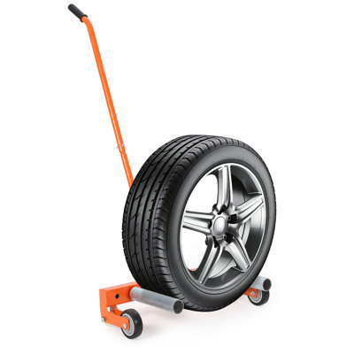 Chariot élévateur à pneus à capacité réglable de 330 lb avec roulettes pivotantes à 360 ° et poignée antidérapante, chariot à roues à largeur réglable de 12 à 24 po pour changer et déplacer les pneus de VUS, de camions, de VTT, de véhicules récréatifs et de remorques