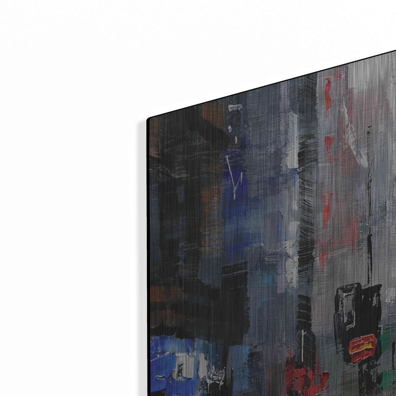 «St. «Catherine Street Rain» par Mark Lague, art mural en métal, 36 po x 36 po