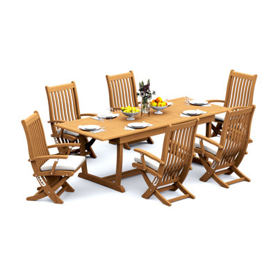 Warwick Teak Wood Patio Dining Set with