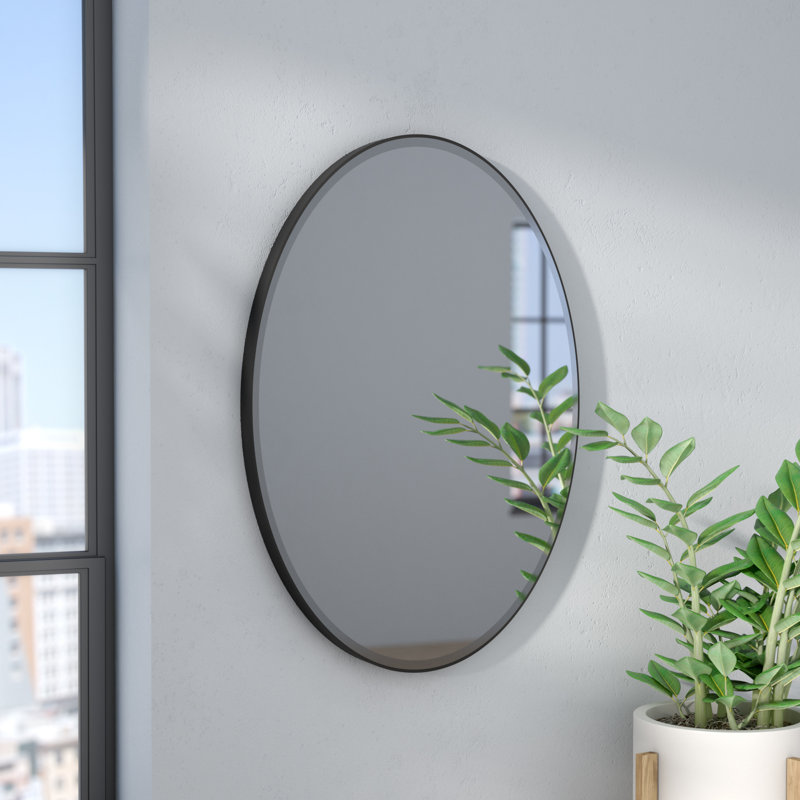 Miroir d'appoint ovale en bois Colton, Bronze huilé