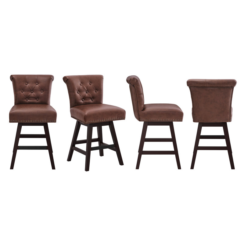 Tabouret de comptoir pivotant 25,8 po Aquetzalli, Brun, 4