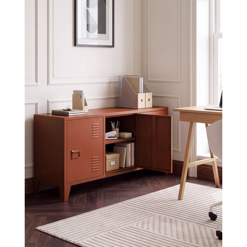 Storage Unit CARDIFF Metal Golden Brown