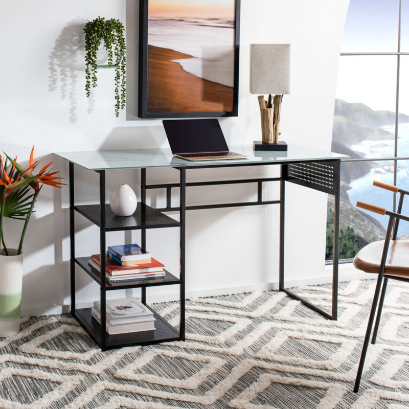 Bureau à 3 tablettes en verre Andrade
