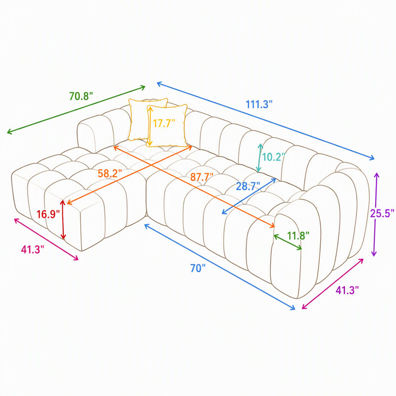 Upholstered " Sofa, Boucle blanc