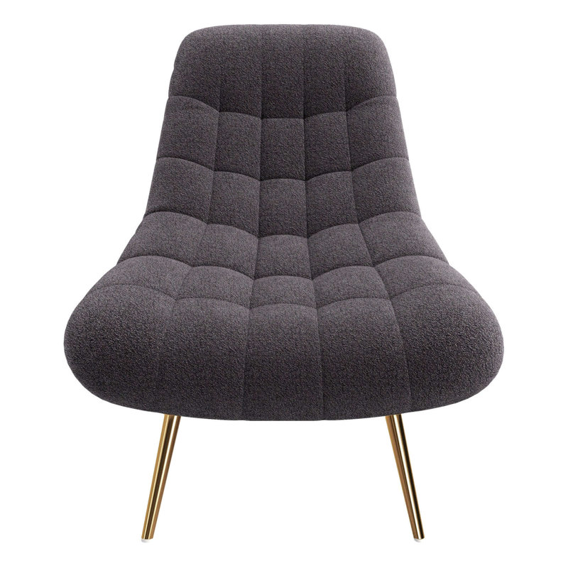 Méridienne Aubrey French Boucle, Black Cushion/Bronze Frame