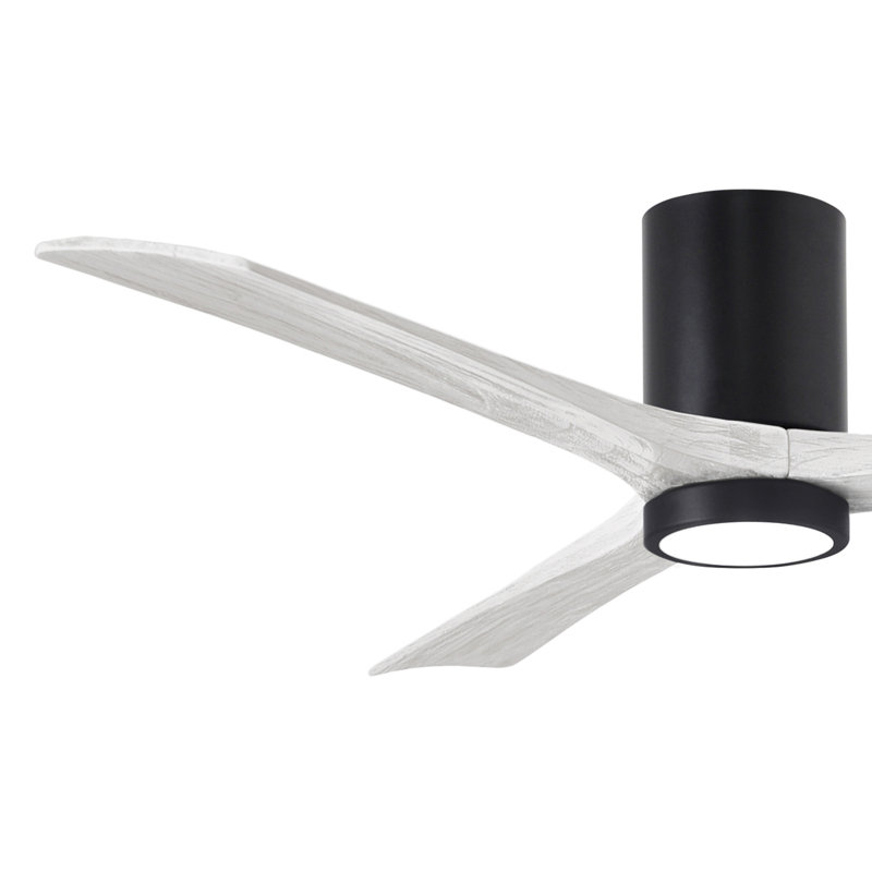 Olivier à 3 pales DEL standard avec ventilateur de plafond et ensemble d'éclairage inclus, Noir mat, Blanc mat, 60"