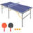 6Ft Mid-Size Table Tennis Table Foldable & Portable Ping Pong Table Set For Indoor & Outdoor Games With Net, 2 Table Tennis Paddles And 3 Balls