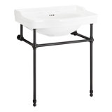 30" Cierra 31" Tall Vitreous China Rectangular Console Bathroom Sink with Overflow