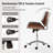 Faux Leather Upholstered Office Chair with Wood Frame -1206366408