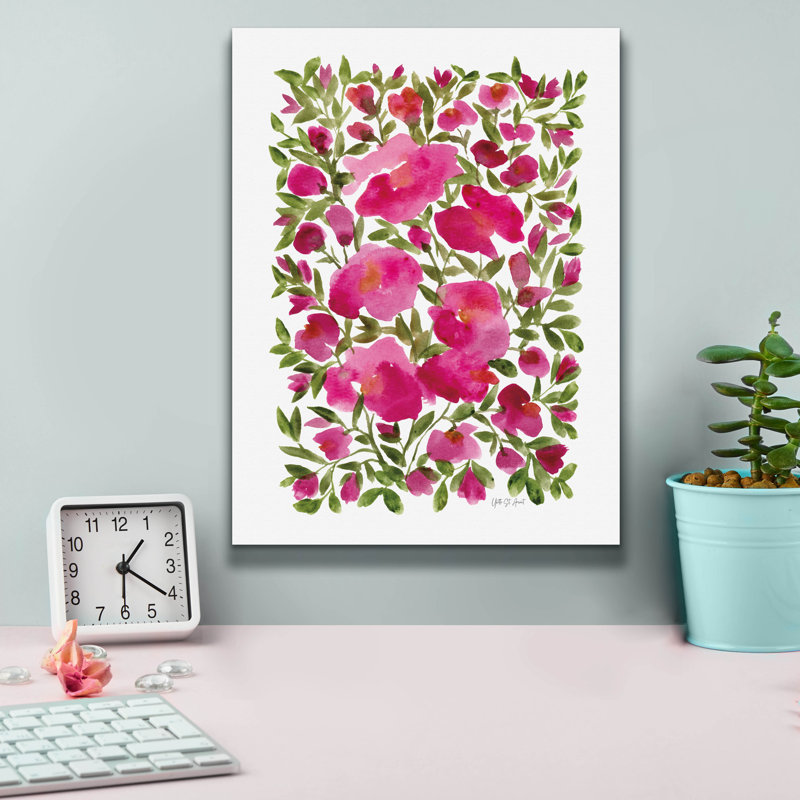 «Epic Graffiti» «Rose Blooms» par Yvette St. Amant, art mural sur toile, H 16 po x l 12 po x P 0,75 po