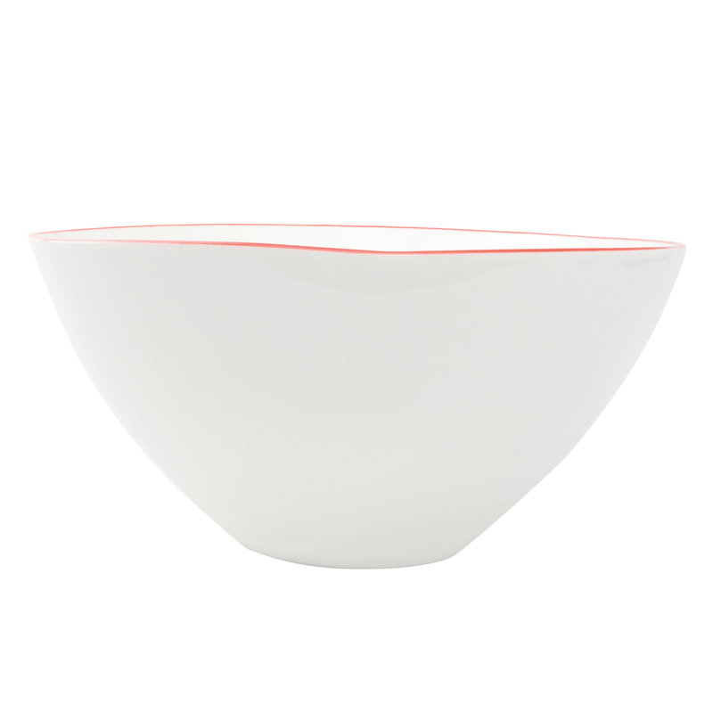 Abbesses Rice Bowl Set, White/Red