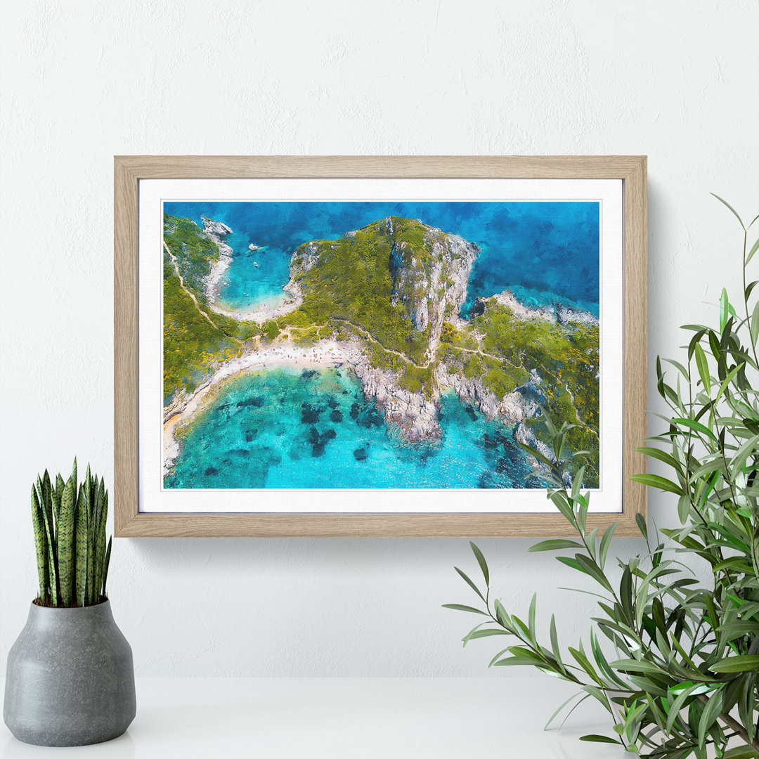 Island Paradise in Corfu Greece - Picture Frame Painting