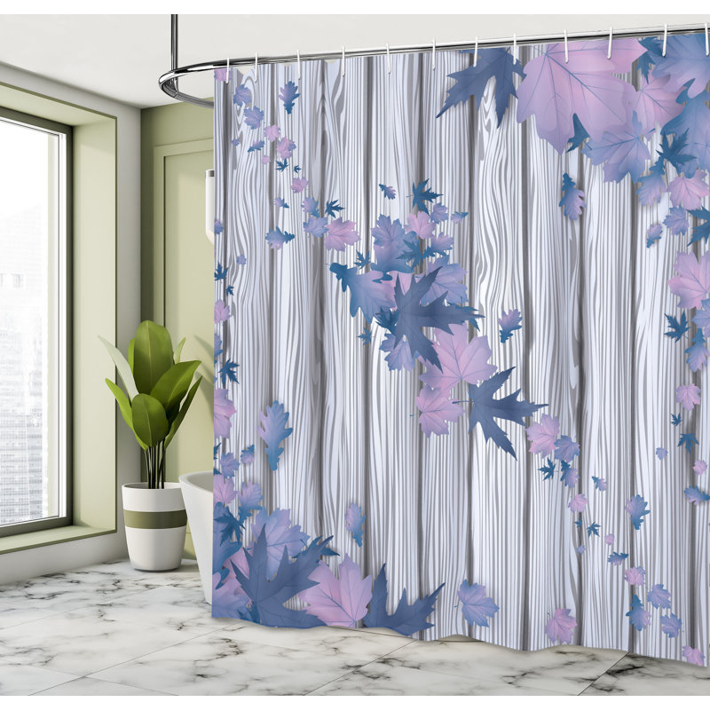 Ensemble de rideau de douche et crochets Autumn, H 69 po x l 70 po, Lavande