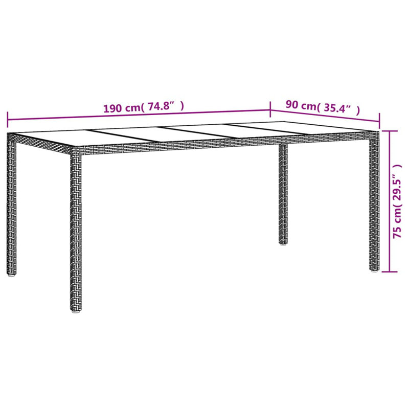 Dannicka 8 - Person Wicker Patio Dining Set with Rectangular Table , Cushions Included