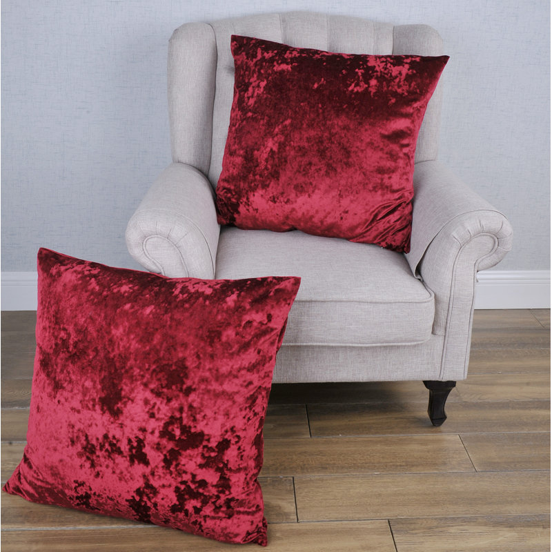 Floral Square Euro Cushion Cover, Garnet