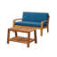 Ensemble de conversation d'extérieur en bois d'acacia 2 pièces - Causeuse de patio et table basse avec coussins résistants à l'eau-521140851