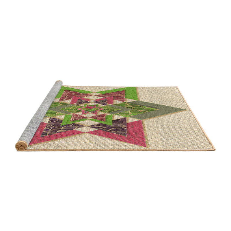 Washable Abstract Indoor Rug, Round 7'