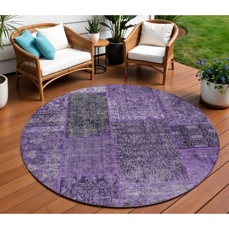 Tapis d'intérieur lavable rond 8 pi
