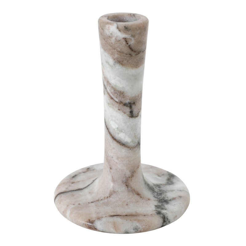 Brown Torrent Marble Tabletop Candlestick, 5.5" H