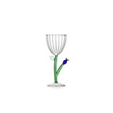 Botanica - Optical Stemmed Glass Light Blue Flower 9.5 Oz