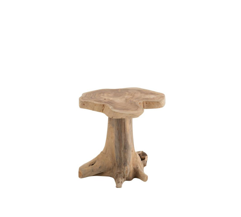 Basquez Solid Wood Abstract End Table