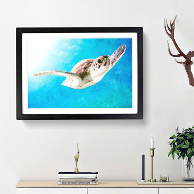 Green Turtle - Picture Frame Graphic Art Print