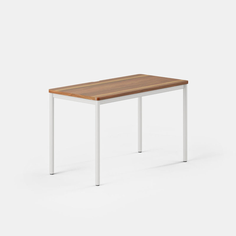 Daily Desk, 28.5" H x 48" W x 24" D, White, Walnut