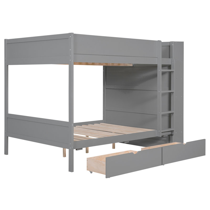 Lit superposé double au-dessus de double avec 2 tiroirs et armoire à couches multiples