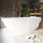 Spa-Like Freestanding Solid Surface Bathtub - 66.9" Deep Soaking Tub with Overflow