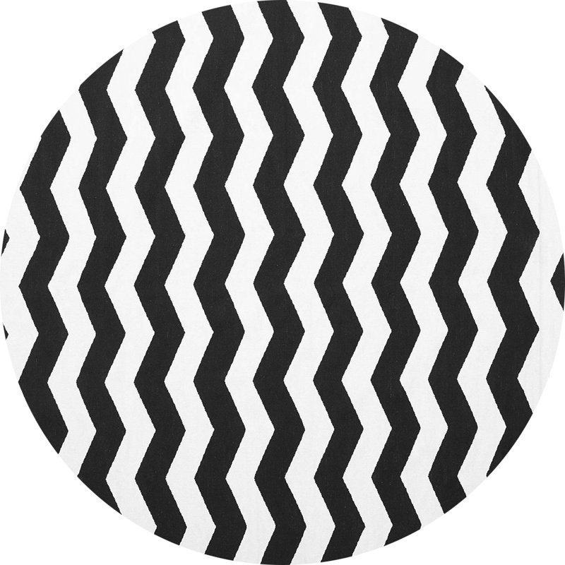 Tapis noir / blanc Adkins, Rond 3 pi