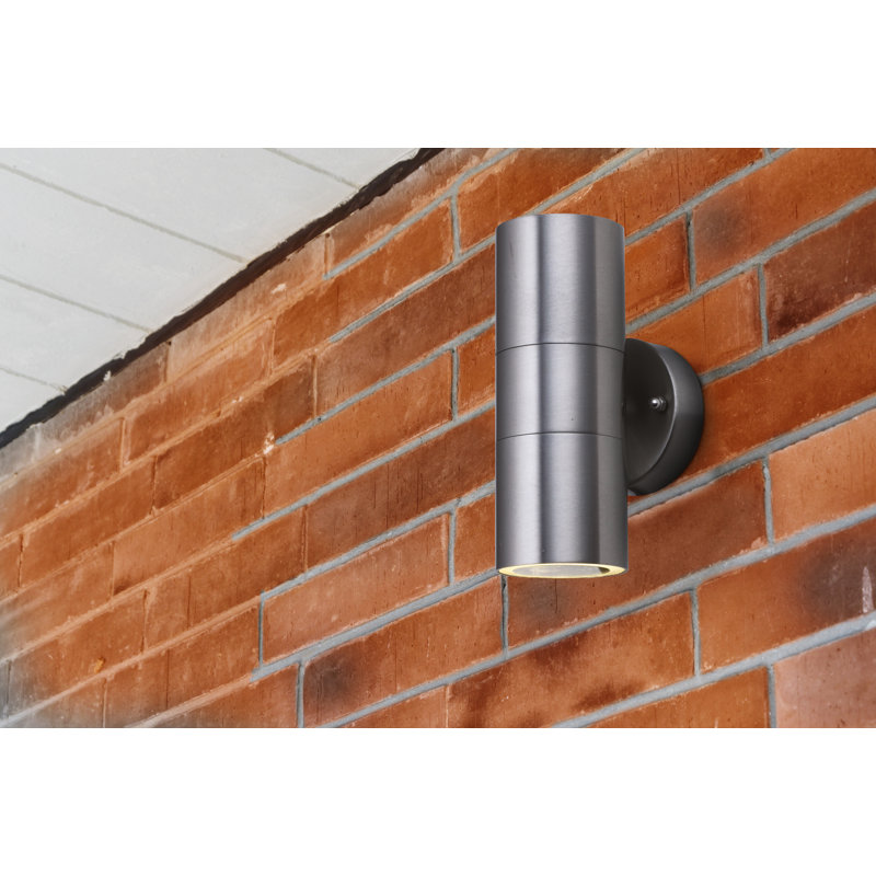 Woodcroft Stainless Steel 2 - Bulb 16cm H Outdoor Flush Mount