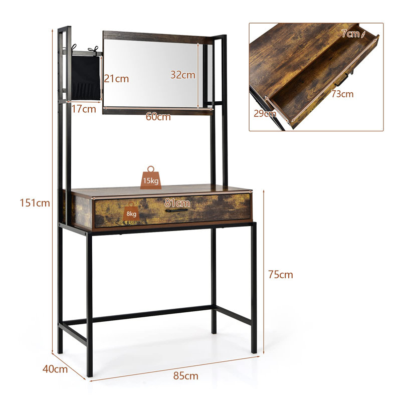 Morty Dressing Table with Mirror