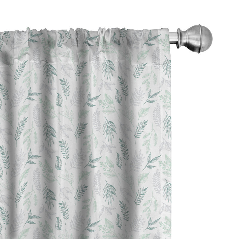 Spring Floral Semi-Sheer Rod Pocket Curtain Panel, 28" x 63"