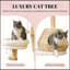Arbre à chat en bois naturel avec poteaux à griffer et lits confortables pour chats d'intérieur