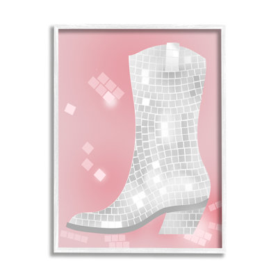 " Pink Disco Pattern Cowboy Boot " by Lil' Rue