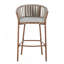 Ensemble de 2 tabourets de bar d'extérieur en corde métallique, résistants aux intempéries et ergonomiques pour le confort et la durabilité