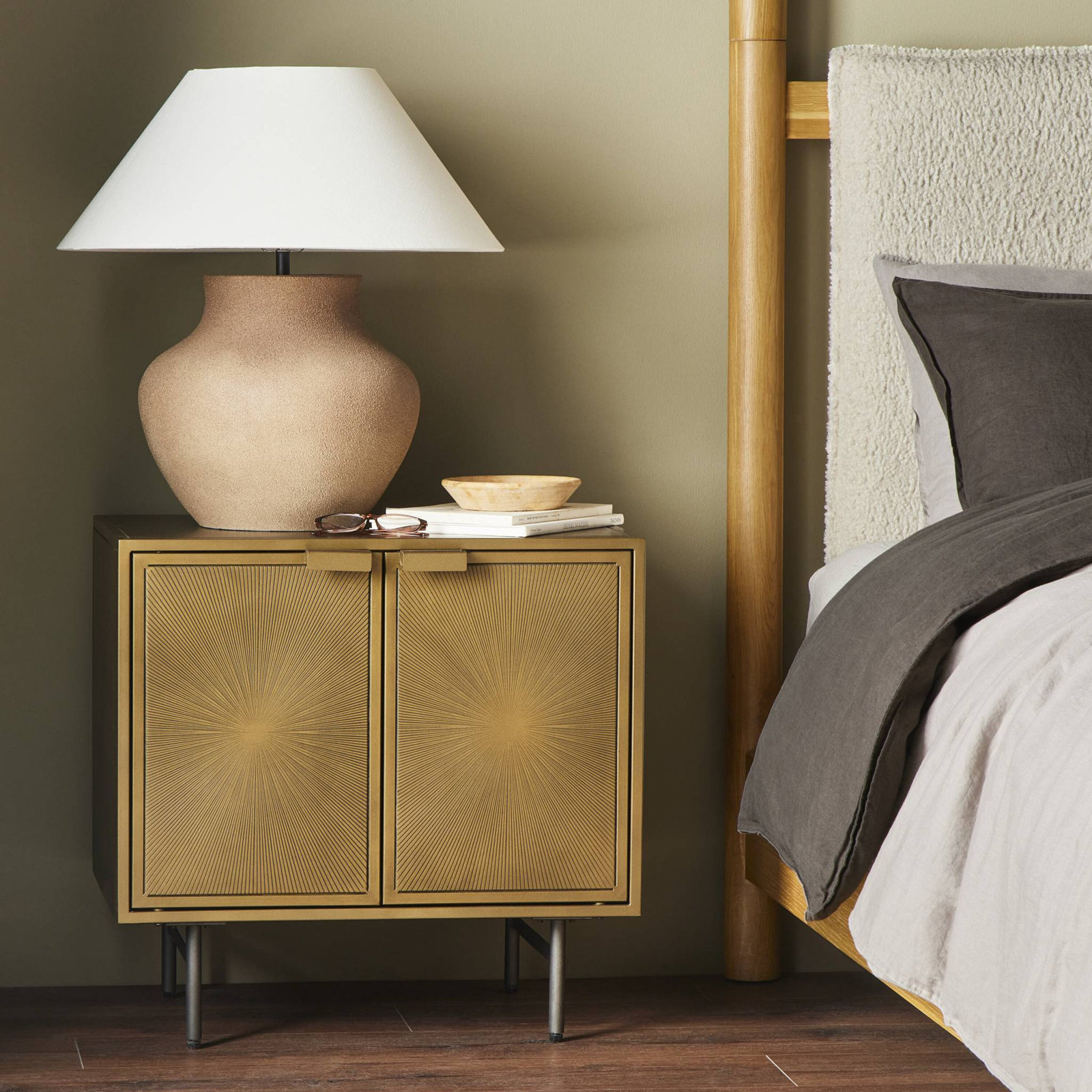 Melissa 2 -Door Storage Cabinet, Aged Brass
