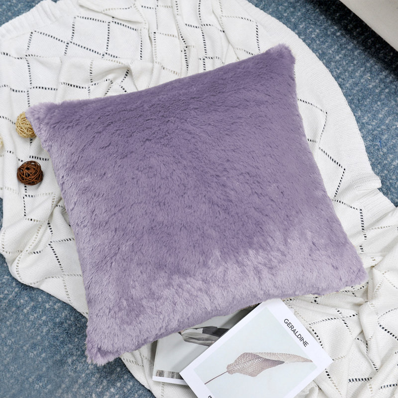 Housse de coussin réversible en fausse fourrure, Brouillard de mer
