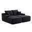 Chaise longue en L en forme de L 75,5 po noir sans assemblage requis, porte-gobelets, siège profond