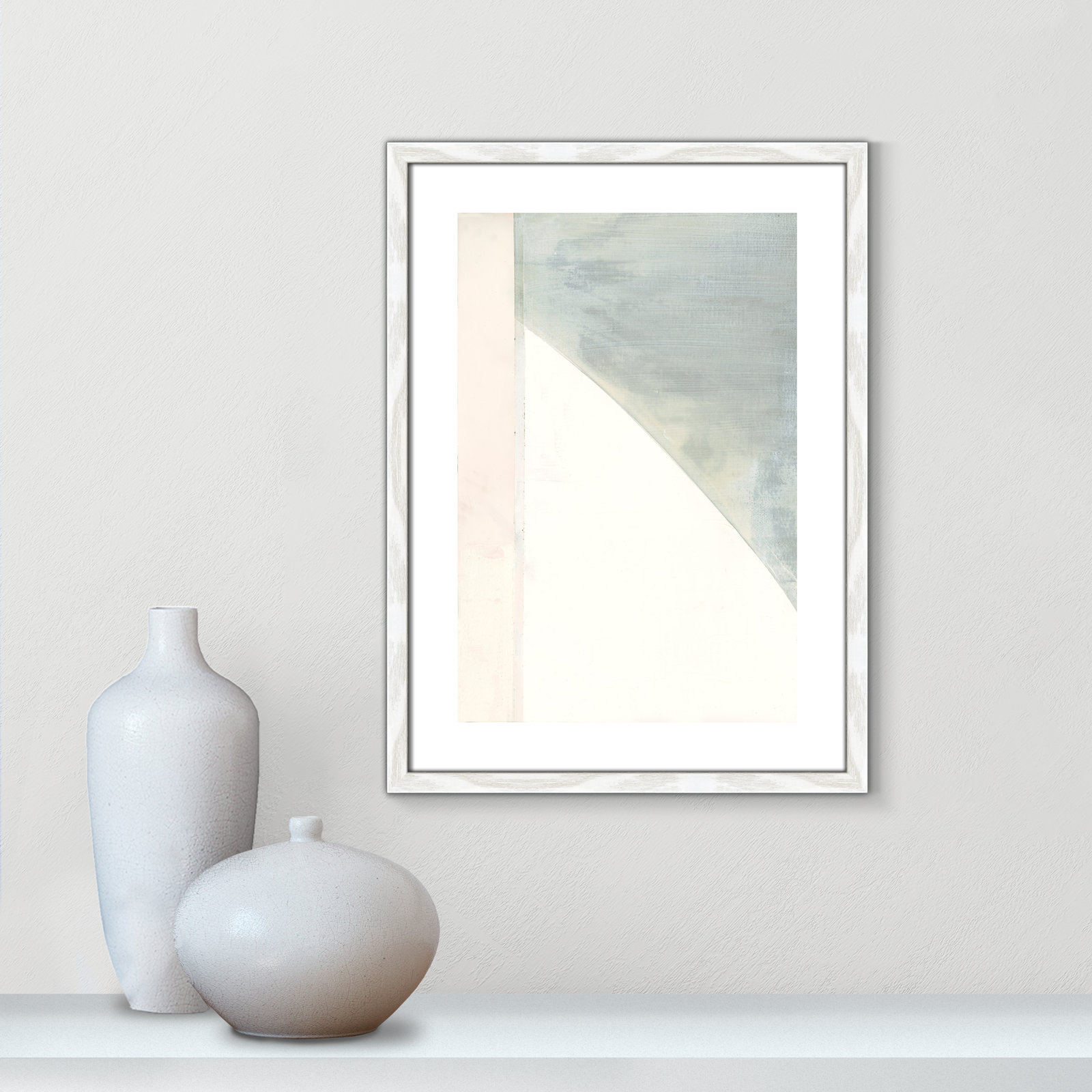 Alexandria "In Neutral I" Painting by Cartissi, 23" H x 17" W x 0.75" D, White Wood Framed Paper