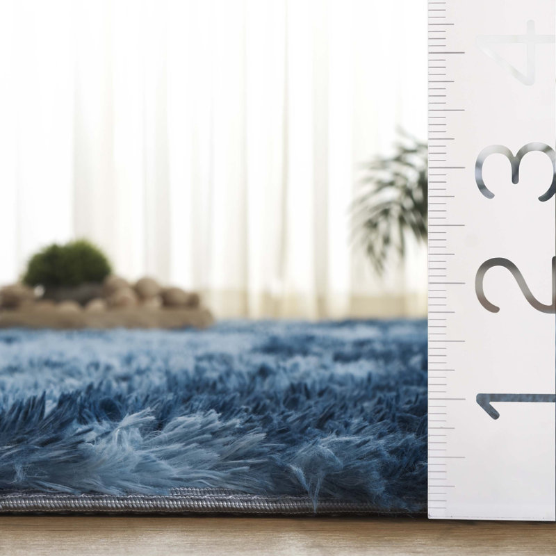 Zahrya Shag Performance Abstract Rug, Square 4'
