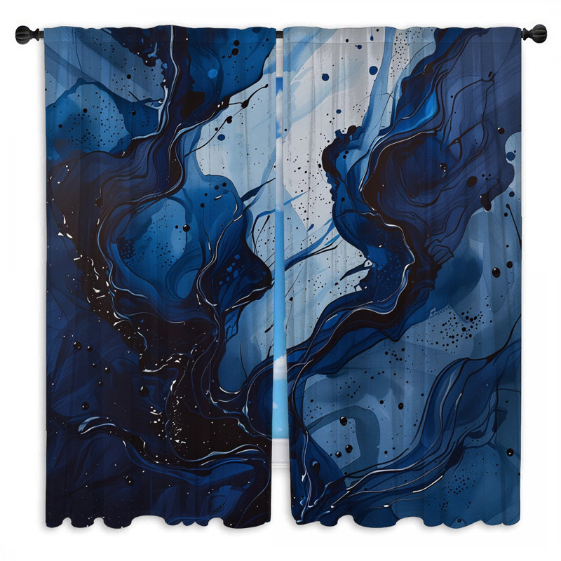 Rideaux de fenêtre abstraits et transparents obscurcissant - 2 panneaux, 20in x 80in - 2 panels, Obscurcissement de chambre