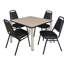 Plateau de table Kee Square, 4 chaises empilables-472020677-472020678-472020735
