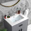 Lavabo de meuble-lavabo simple en céramique blanc 24 po avec trop-plein L 24 po-100013828