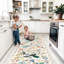 Tapis de couloir lavable 2 x 6: tapis de cuisine floraux avec envers antidérapant Tapis d'entrée de style rétro à poils courts pour le salon Chambre à coucher Tapis de sol résistant à l'eau douce pour salle de bain (2 x 6, crème)-1986627586-2010437454