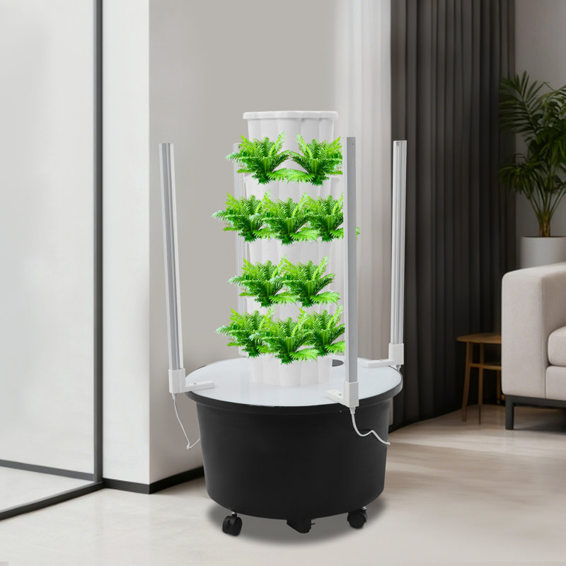 Vertical Planter Hydroponics Growing Tower With LED Lights